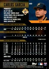Back Of Card | Carlos Garcia Baseball Cards 1996 Topps Gallery