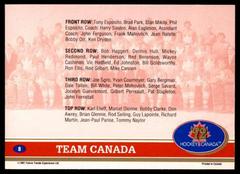 Back Of Card  | Team Canada Hockey Cards 1991 Future Trends Canada ’72