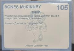 Back Of Card | Bones McKinney Basketball Cards 1989 Collegiate Collection North Carolina