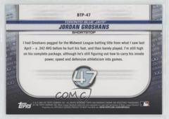 Back | Jordan Groshans [Green Refractor] Baseball Cards 2020 Bowman Chrome Scouts' Top 100