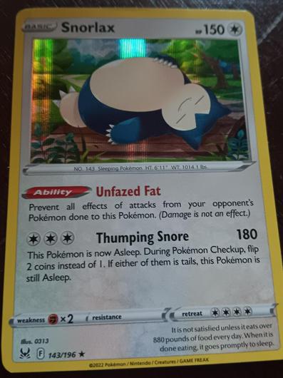 Snorlax Holo Ungraded Pokemon Lost Origin