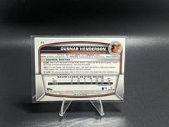 Back Of Card | Gunnar Henderson [Mega Box Mojo Refractor] Baseball Cards 2023 Bowman
