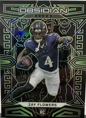 Zay Flowers [Green Electric Etch] #107 Football Cards 2023 Panini Obsidian Prices