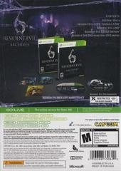 Case Back | Resident Evil 6 Archives Xbox 360