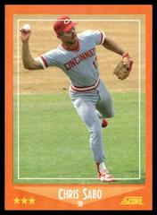 Chris Sabo #100T Baseball Cards 1988 Score Traded Prices