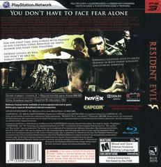 Back Cover | Resident Evil 5 Playstation 3