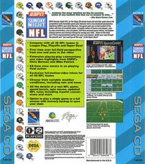 ESPN Sunday Night NFL - Back | ESPN Sunday Night NFL Sega CD