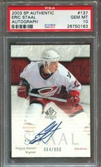 Eric Staal [Autograph] Hockey Cards 2003 SP Authentic Prices