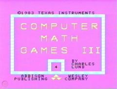 Computer Math Games III TI-99 Prices