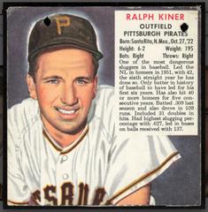 Ralph Kiner [Hand Cut Without Tab] Baseball Cards 1952 Red Man Tobacco Prices