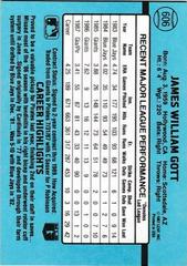 Back Of Card | Jim Gott Baseball Cards 1988 Donruss