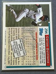 Back | Carlos Quintana Baseball Cards 1993 Topps Pre Production