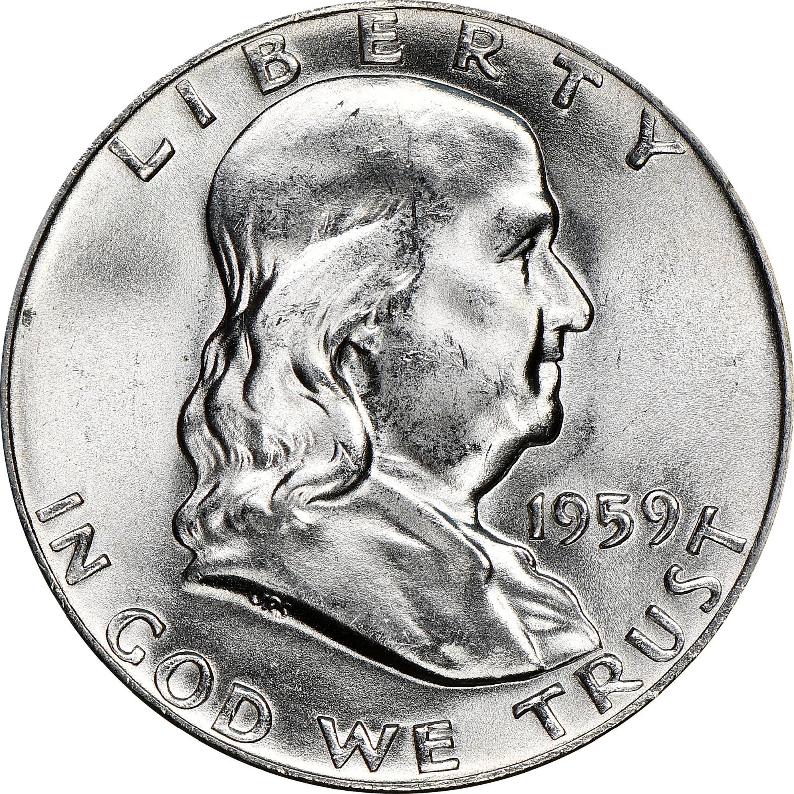 1959 Coins Franklin Half Dollar