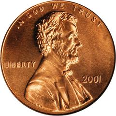 2001 Coins Lincoln Memorial Penny Prices