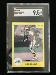 Jose Canseco ##3 Yellow S.L.MVP Baseball Cards 1986 Star Canseco Prices