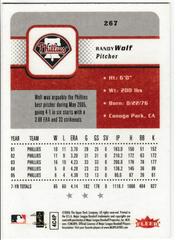 Back | Randy Wolf Baseball Cards 2006 Fleer