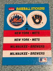 Mets / Brewers Baseball Cards 1987 Fleer Team Stickers Prices