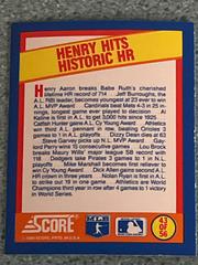 Henry Hits Historic HR Baseball Cards 1989 Score Magic Motion Trivia A Year to Remember Prices