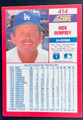 Catcher | Rick Dempsey Baseball Cards 1990 Score