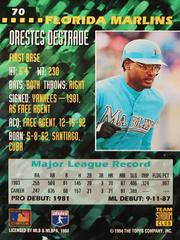 Rear | Dresses Destrade Baseball Cards 1994 Stadium Club Team Series