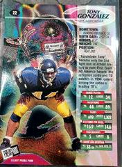 Tony Gonzalez #22 | Tony Gonzalez Football Cards 1997 Press Pass Combine