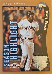 Barry Bonds #160 Baseball Cards 2002 Topps Opening Day Prices