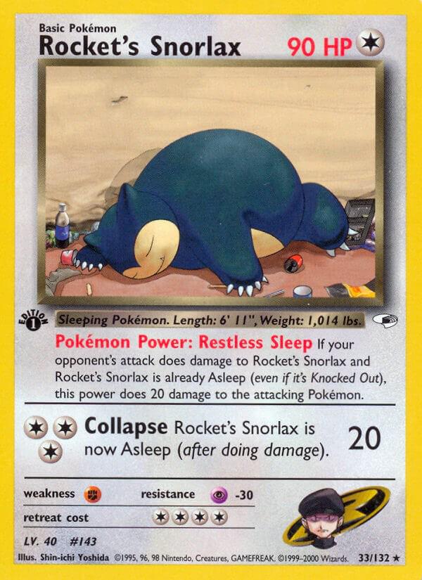 Rocket's Snorlax [1st Edition] #33 Pokemon Gym Heroes