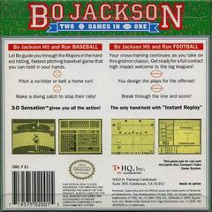 Bo Jackson Hit And Run - Back | Bo Jackson: Two Games in One GameBoy