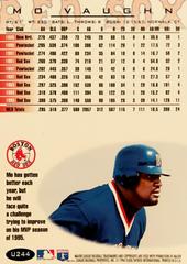 Rear | Mo Vaughn [Tiffany] Baseball Cards 1996 Fleer Update