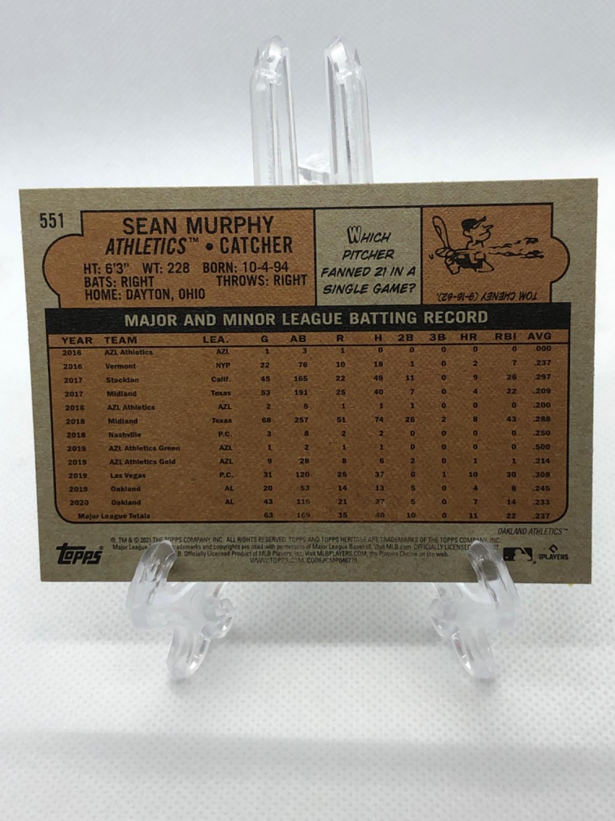 Sean Murphy 551 Prices [Rookie] 2021 Topps Heritage Baseball Cards