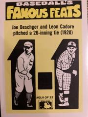 Astros/Joe Oeschger & Leon Cadore Baseball Cards 1986 Fleer Baseball's Famous Feats Prices