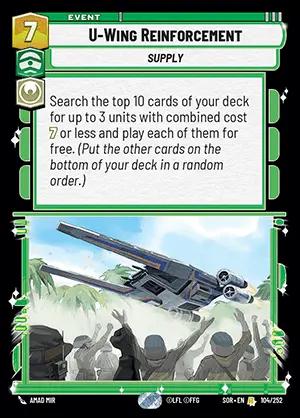 U-Wing Reinforcement [Foil Hyperspace] #104 Star Wars Unlimited: Spark of Rebellion