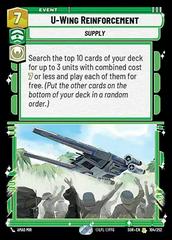 U-Wing Reinforcement [Foil Hyperspace] #104 Star Wars Unlimited: Spark of Rebellion Prices