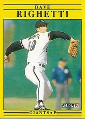 Dave Righetti Baseball Cards 1991 Fleer Update Prices