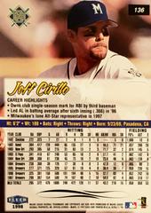 Rear | Jeff Cirillo Baseball Cards 1998 Ultra