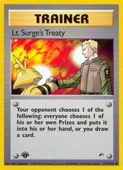 Lt. Surge's Treaty [1st Edition] #112 Pokemon Gym Heroes Prices