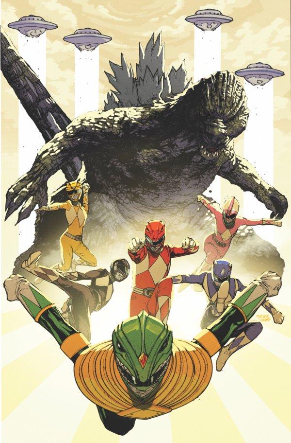 Godzilla Vs. The Mighty Morphin Power Rangers [Sanchez Virgin] #5 (2022) Comic Books Godzilla vs. The Mighty Morphin Power Rangers