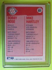 Reverse | B Rose, M Hartley Baseball Cards 1990 Fleer