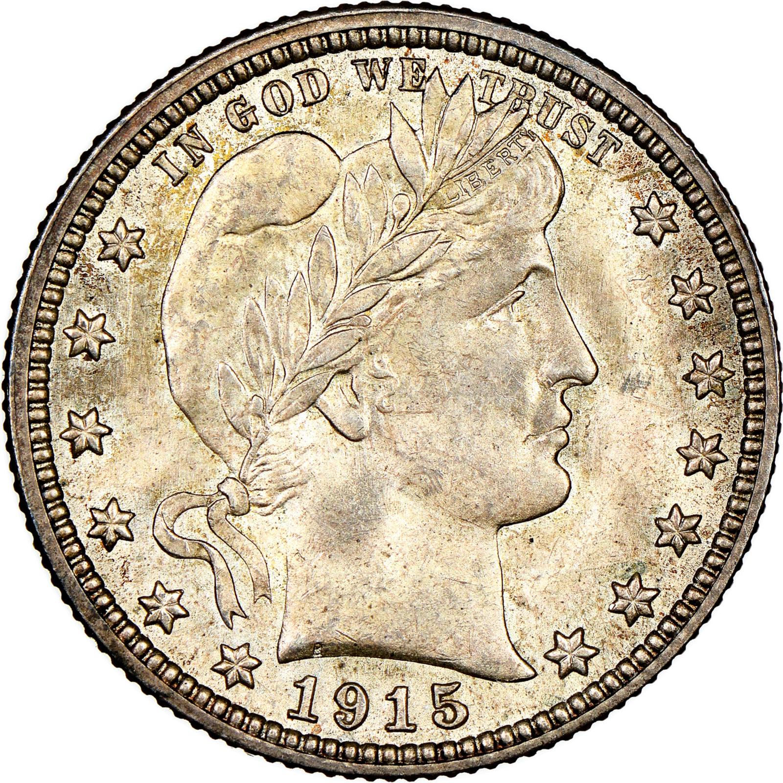 1915 Coins Barber Quarter