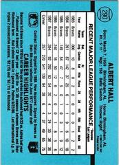 Back Of Card | Albert Hall Baseball Cards 1988 Donruss