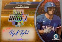 Wyatt Langford [Gold Mini Diamond] Baseball Cards 2023 Bowman Draft Night Autographs Prices