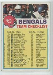Cincinnati Bengals Football Cards 1973 Topps Team Checklists Prices