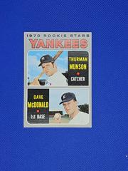 Yankees Rookies [T. Munson, D. McDonald] Baseball Cards 1970 Topps Prices