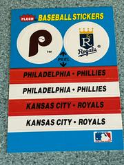 Phillies/ Royals Baseball Cards 1987 Fleer Team Stickers Prices