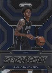 Paolo Banchero #25 Basketball Cards 2022 Panini Prizm Emergent Prices