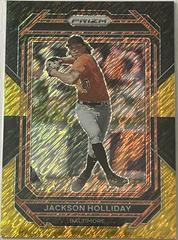 Jackson Holliday [Black Gold Shimmer] #160 Baseball Cards 2023 Panini Prizm Prices