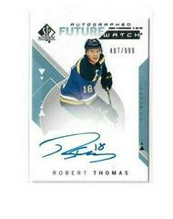 Robert Thomas [Autograph] #188 Hockey Cards 2018 SP Authentic Prices