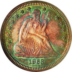 1863 [PROOF] Coins Seated Liberty Quarter Prices