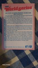 Back  | Mark McGwire [Glossy] Baseball Cards 1989 Fleer World Series