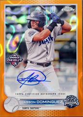 Jasson Dominguez [Autograph Orange] #PD-59 Baseball Cards 2022 Topps Pro Debut Prices